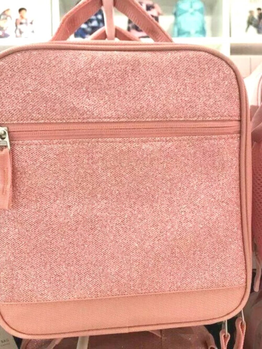 Pottery Barn School LARGE BACKPACK LUNCH BOX SET Travel girl pink glitter 3PC - Picture 4 of 7